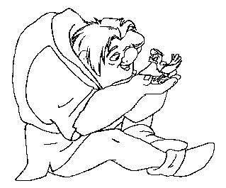 coloriage quasimodo et le moineau